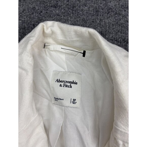 Abercrombie & Fitch Blazer Womens Small White Single Button Lined Notch Lapel - Picture 2 of 7